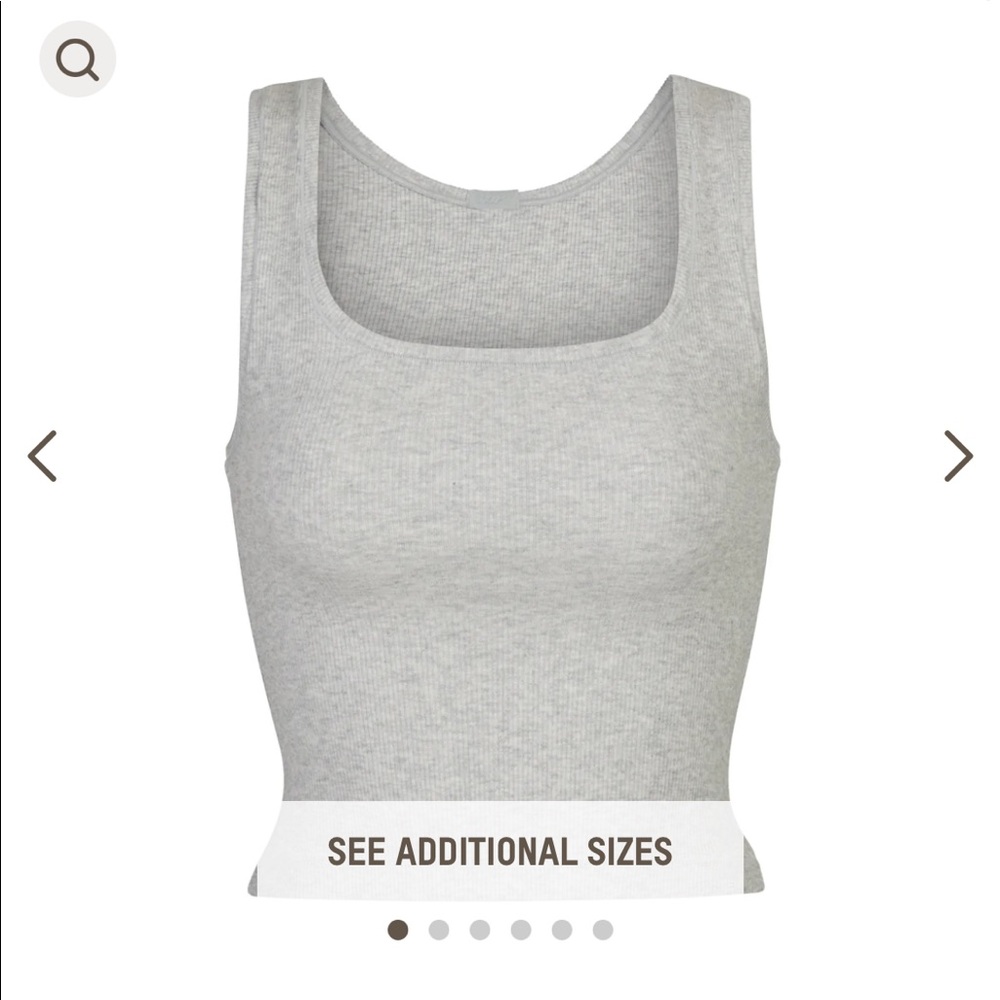 SKIMS cotton rib tank- light heather grey